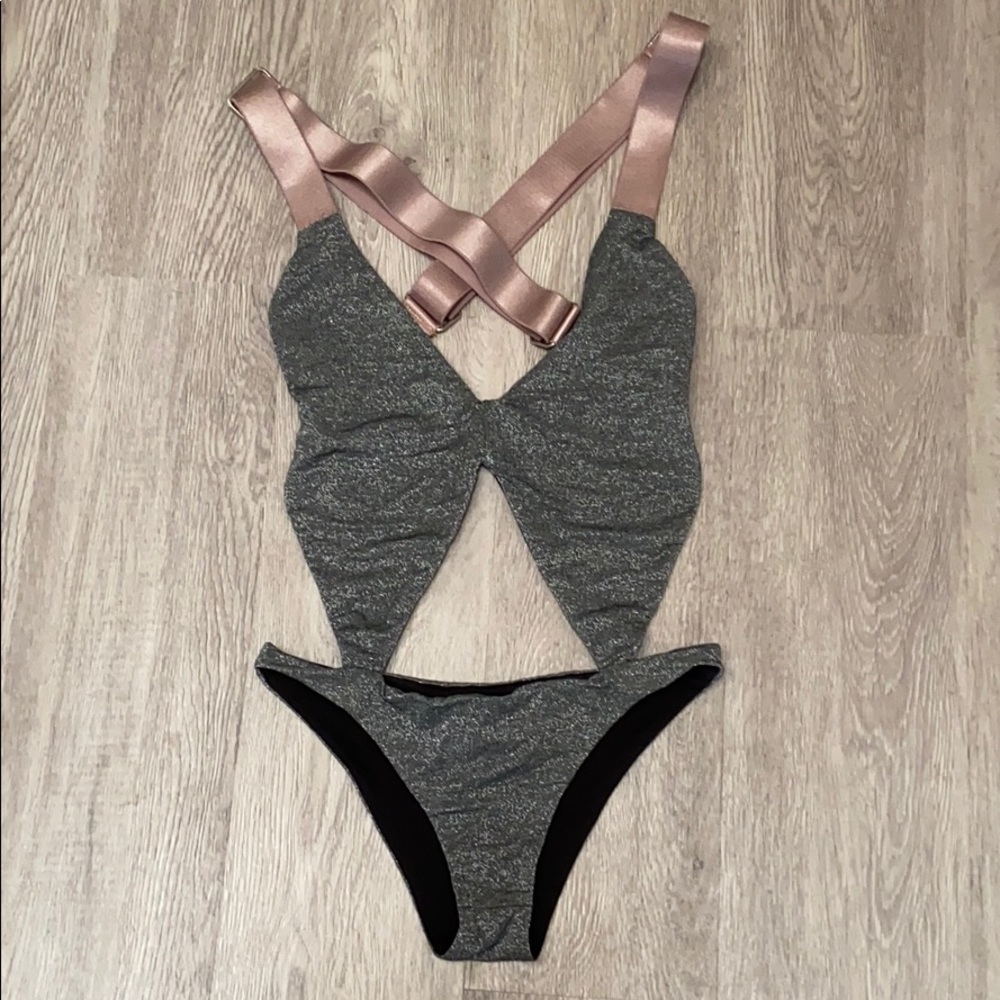 JYork Brazilian bottom Metallic One Piece
